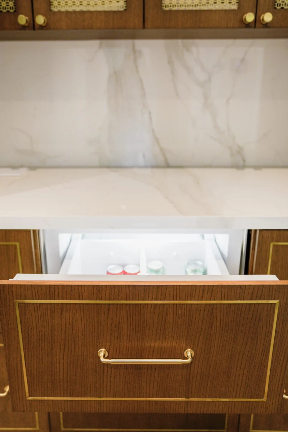Custom built-in coffee station detail