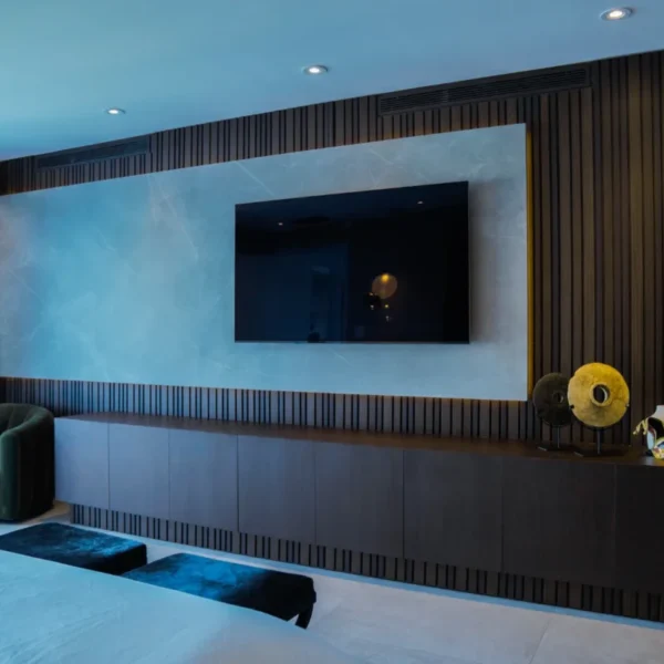Custom TV wall unit detail